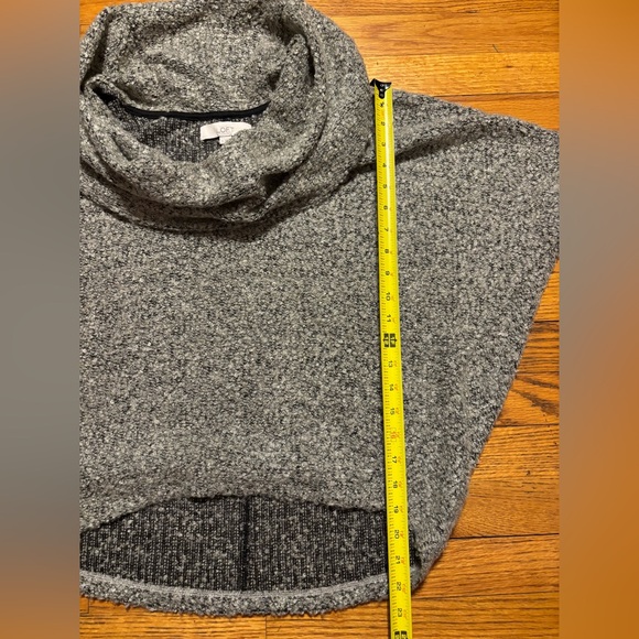 LOFT Women's Textured Cowl Neck Sweater - Black and Gray - Picture 5 of 11